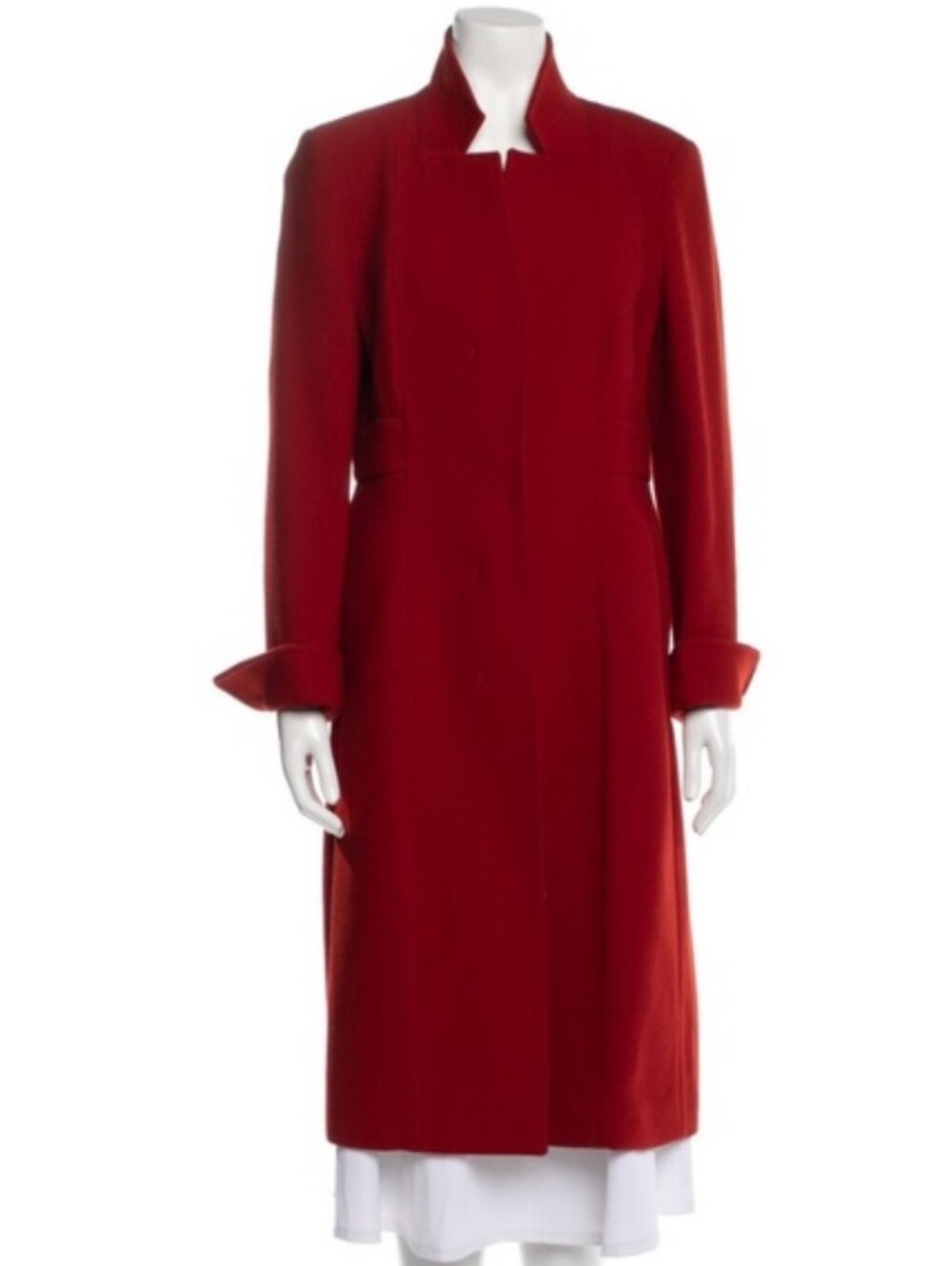 Maxmara Red Wool Long OverCoat L